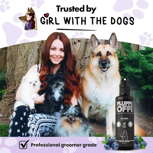 Miniatura 2 de Girl With The Dogs FLUFF OFF - Aroma para mascotas (Blueberry Bubblegum) 8 onzas, para gatos y perros, fabricado en Estados Unidos
