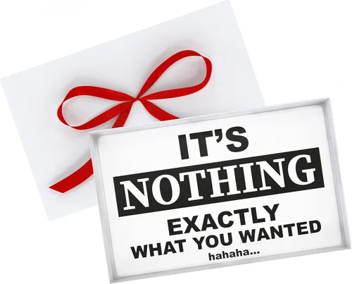 Jergrim Caja de regalo Nothing, regalos divertidos de broma, ideal para elefante blanco, regalos para hombres, mujeres, Papá Noel secreto de