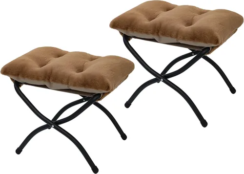 Miniatura 22 de Otomana Plegable de 15"(A), Taburete Reposapiés Plegable, Taburete Pequeño Portátil para el Pie para Sofá, Otomana Reposapiés Plegable Colapsible