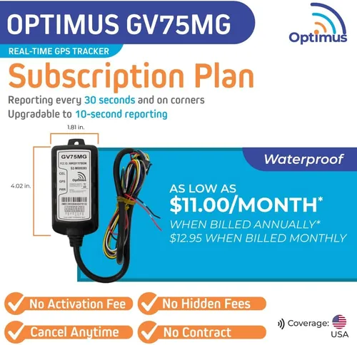 Miniatura 3 de Optimus GV75MG impermeable con cable GPS Tracker para coches, motocicletas, barcos, maquinaria, activos