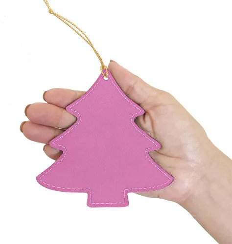 Miniatura 3 de LaserGram Personalized Christmas Ornament, World's Greatest Grandpa, Faux Leather, Custom Laser Engraved Gift Idea (Tree Shape, Pink)