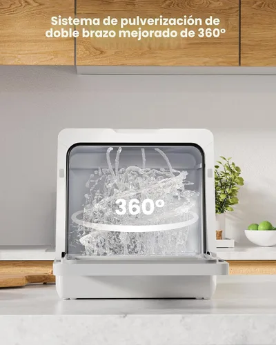 Miniatura 7 de HAVA 2025 NUEVO Lavavajillas de mostrador mejorado con suavizador de agua y eficiencia energética mejorada, lavavajillas portátil con 8 programas
