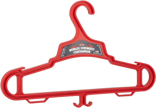 Worlds Strongest - Percha para abrigos, fabricado en Estados Unidos, capacidad de carga de 140 libras, colgador de engranajes multiusos, color rojo
