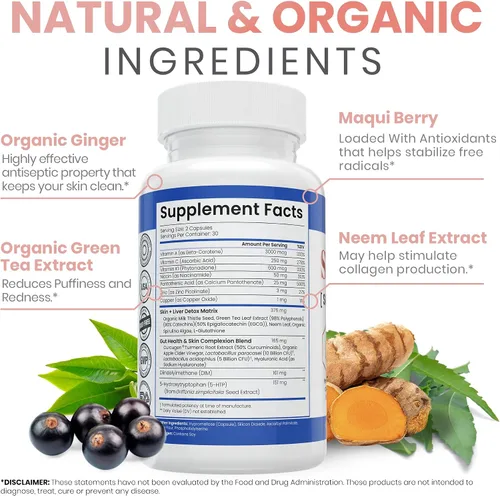Miniatura 9 de Zen Nutrients SkinVite Suplemento natural para la piel para mujeres, hombres y adolescentes, brotes hormonales y suplemento de apoyo para la piel
