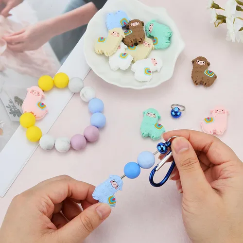 Miniatura 6 de 12 piezas de cuentas de silicona de animales, cuentas focales lindas, cuentas de silicona a granel para bricolaje para hacer varios artículos