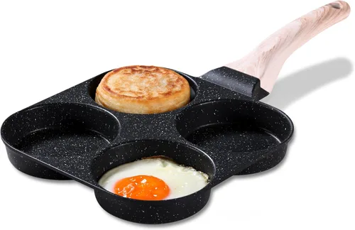 Miniatura 3 de CAROTE Sartén para Huevos Sartén para Tortilla, Sartén Antiadherente de Granito para Tortilla de 4 Tazas - Sartén para Panqueques y Cocedor de Negro
