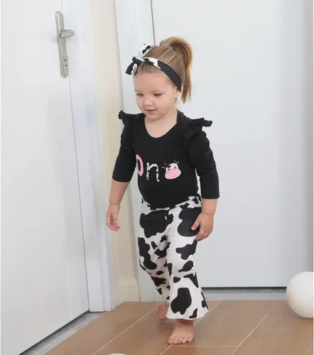 Miniatura 3 de Detigee Traje de primer cumpleaños para niñas, traje de cumpleaños de vaca, ropa de primer cumpleaños para bebés