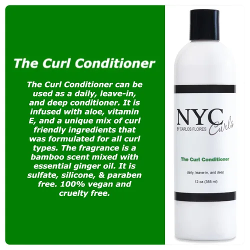 Miniatura 2 de NYC Curls The Curl Acondicionador Acondicionador diario, sin enjuague y profundo para cabello rizado, enrollado y ondulado 3 productos en uno