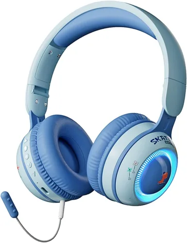 Miniatura 11 de Xmenha Auriculares inalámbricos para niños con micrófono para la escuela, con cancelación de ruido, protección para los oídos, Bluetooth, plegable
