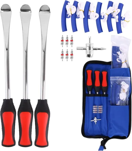 Miniatura 6 de Asooll Cucharas de neumáticos de 11.5 pulgadas, herramientas para cambiador de neumáticos de motocicleta, kit de reparación de palancas de hierro