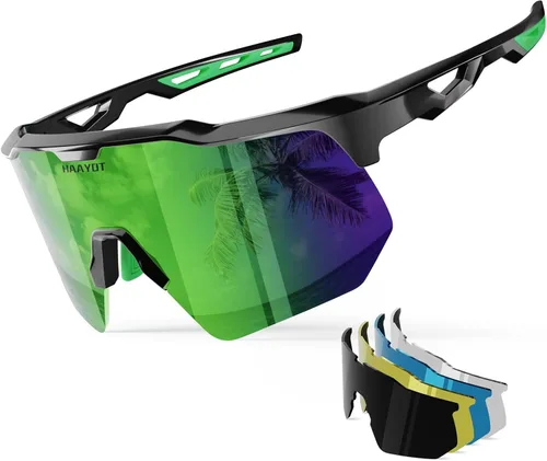 Miniatura 17 de HAAYOT Gafas de sol deportivas polarizadas para hombres y mujeres, jóvenes, béisbol, ciclismo, correr, softbol, ciclismo, 5 lentes