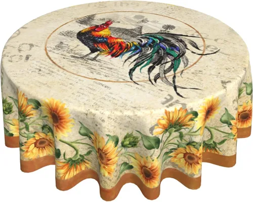 Miniatura 26 de Giwawa Mantel redondo azteca del suroeste de 60 pulgadas, diseño étnico tribal geométrico, estilo vintage, mantel circular bohemio y chic lavable