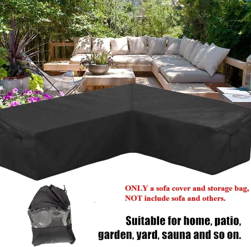 Miniatura 7 de Funda de sofá seccional para muebles de patio, resistente a la intemperie, resistente a la intemperie, 420D, Oxford, para exteriores, en forma de L
