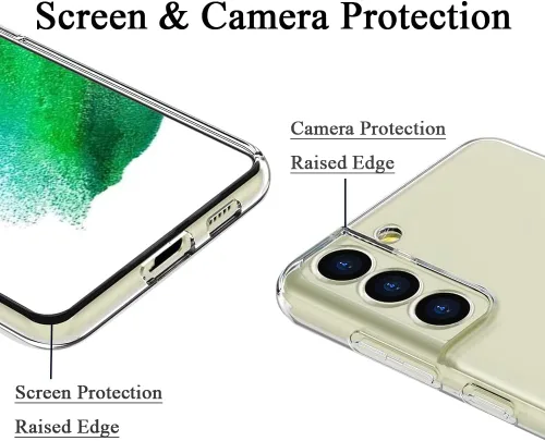 Miniatura 2 de Unov Funda compatible con Galaxy S21 FE funda transparente con diseño de TPU suave absorción de golpes, diseño delgado en relieve floral protector