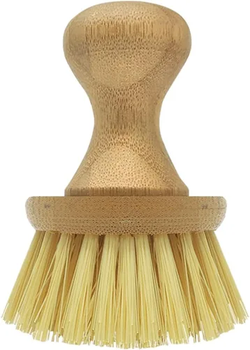 LOLA Cepillo vegetal con perilla de bambú cómodo, cerdas de polietileno duraderas, bambú natural, fibras son botellas de soda/agua recicladas, 1