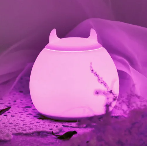 Miniatura 7 de Luz nocturna LED de silicona portátil de dibujos animados para niños, recargable por USB, luz blanca cálida/cálida, luz cambiable, bonita lámpara
