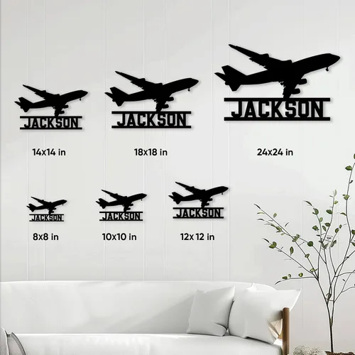 Miniatura 4 de Letrero de metal de piloto personalizado, decoración de pared con nombre personalizado para porche, patio, valla, oficina o dormitorio, regalo único