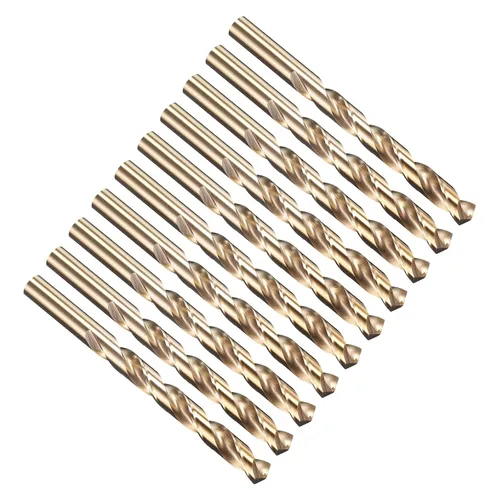Miniatura 329 de PATIKIL Broca Jobber de 0.039 in, vástago recto M35 cobalto 5% acero de alta velocidad 135° acabado dorado para metal duro de acero inoxidable - 2