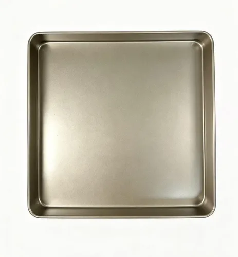 Bandeja cuadrada antiadherente para hornear, de acero al carbono de 11 x 11 pulgadas, para hornear galletas, color dorado