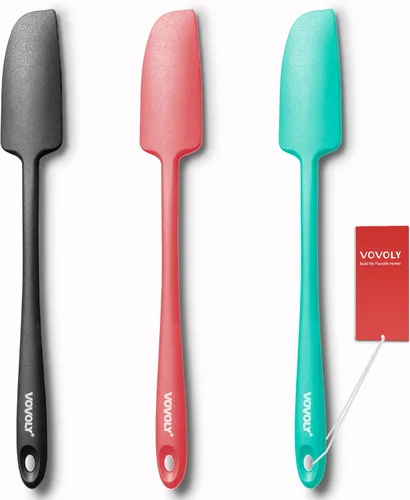 Miniatura 10 de Espátula de tarro de silicona, raspador de goma pequeño, espátulas de silicona resistente al calor, sin costuras, utensilios de cocina