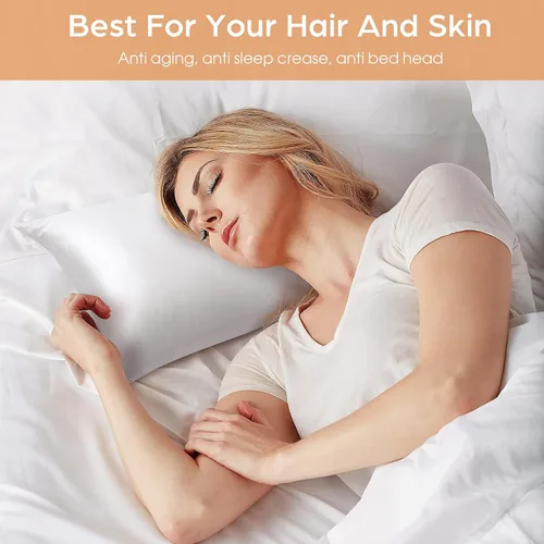 Miniatura 2 de Funda de almohada de seda para cabello y piel, paquete de 2 fundas de almohada 100% seda de morera 25 momme, 600 hilos, fundas de almohada de seda