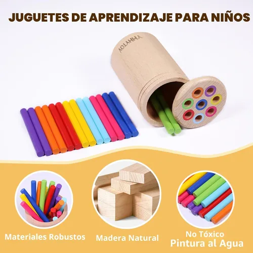 Miniatura 3 de YHHYTOY Juguetes Montessori para niños de 1+ año, juguete de clasificación de colores para niños pequeños de 18 meses, actividades de aprendizaje