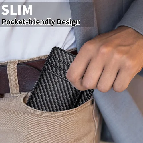 Miniatura 5 de Cartera Chelmon Slim RFID - Cartera de bolsillo frontal minimalista para tarjetas de crédito delgadas