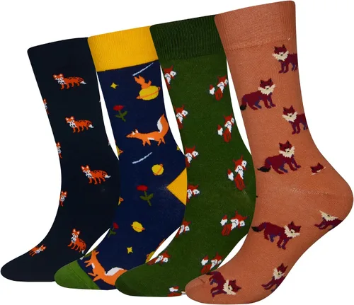 Miniatura 27 de Calcetines de caña corta casuales para hombre, de algodón, con motivo de animales, alocados y divertidos, 5 pares