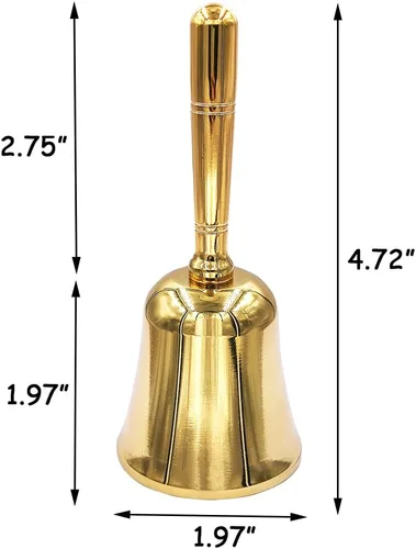 Miniatura 7 de Hourwof Campana de llamada de mano fuerte, campana de cena de latón macizo Campana de servicio Campana de entrenamiento para mascotas, cascabel