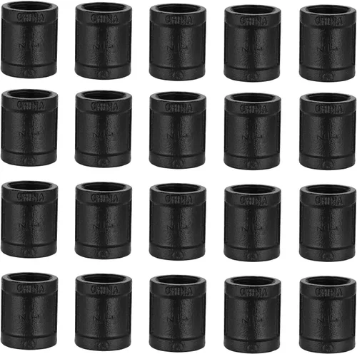 Miniatura 11 de Acoplamiento pintado de negro de 3/4 pulgadas, paquete de 20 acoplamientos de tubo negro de 3/4 pulgadas para Steam-punk vintage, soporte de estante
