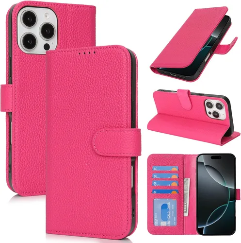 Miniatura 86 de Zouzt Funda para iPhone 11 de 6.1 pulgadas de piel auténtica con 4 ranuras para tarjetas, tarjetero con bloqueo RFID, tapa magnética, función atril