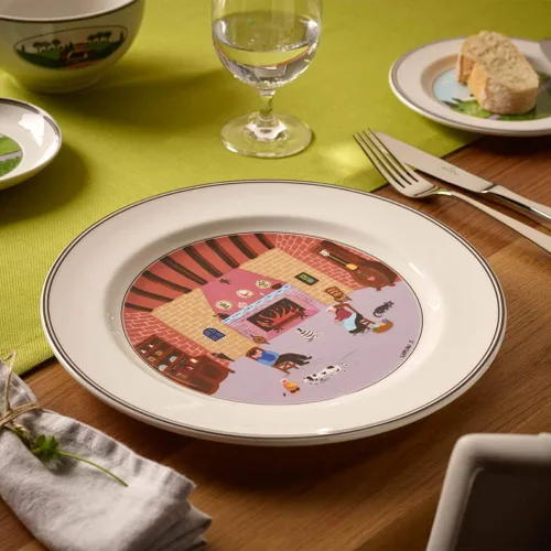 Miniatura 2 de Villeroy & Boch Design Naif - Plato llano #5-By the Fireside, 10.5 pulgadas, blanco/colorido