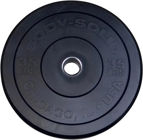 Miniatura 8 de Body-Solid Chicago Extreme - Placa de parachoques de goma, discos de parachoques olímpicos, placas de barra, pesas de parachoques