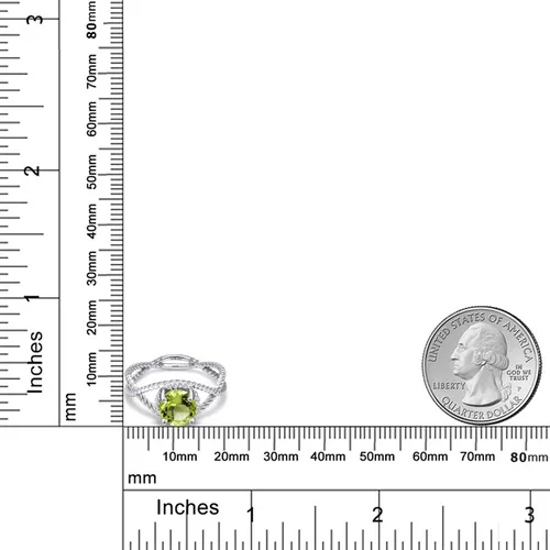 Miniatura 44 de Gem Stone King 7MM Round Gemstone Birthstone Solitaire Ring for Women Twisted Rope Band in 925 Sterling Silver Available in Sizes 5, 6, 7, 8, 9