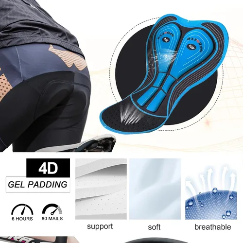 Miniatura 100 de sponeed Pantalones cortos de ciclismo para hombre, pantalones acolchados para ciclismo, ropa de ciclismo