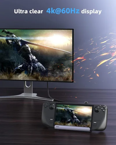 Miniatura 2 de Base de vapor M.2, estación de acoplamiento para Steam Deck OLED/ROG Ally/Legion Go (S)/ROG Xbox Ally, con HDMI (4K @60Hz), Gigabit Ethernet, 3