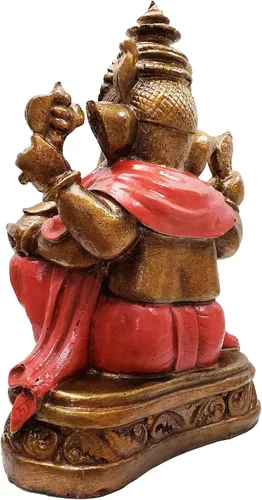 Miniatura 6 de Ganesha - Cabeza de elefante y cuerpo humano que elimina obstáculos del camino de uno, decoración de dormitorio, oficina en casa, estatua Rojo