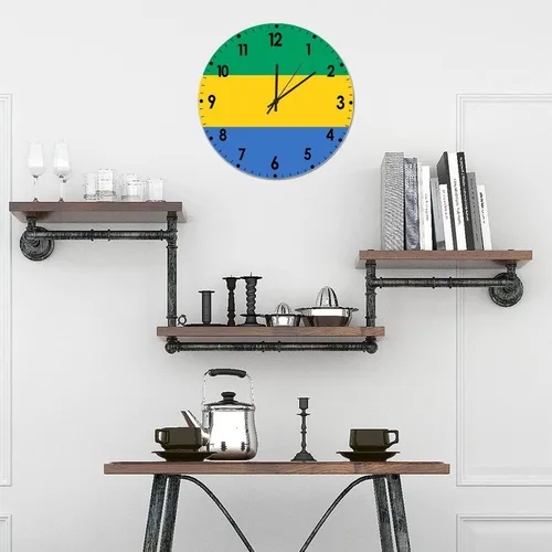 Miniatura 809 de Cheyan Reloj de pared con bandera de Canadá de 12 pulgadas, silencioso, sin tictac, de PVC, funciona con pilas, reloj redondo decorativo, regalo