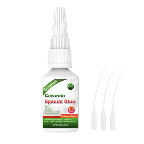 Miniatura 11 de 30g de pegamento cerámico, pegamento super cerámico instantáneo para reparación de porcelana y cerámica, secado rápido Resistente al calor