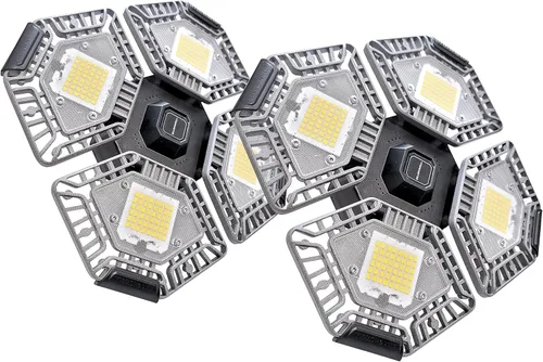 Miniatura 8 de Bell+Howell QUADBURST - Bombillas LED de techo de 80 W, 5500 lúmenes, 4 paneles deformables de aluminio para interiores, dormitorios, luces