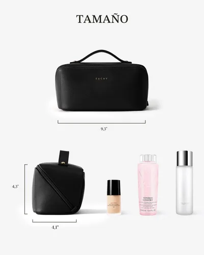Miniatura 6 de EACHY Bolsa de Maquillaje de Viaje, Bolsas de Cosméticos de Gran Capacidad para Mujeres, Bolsa Portátil Impermeable que se Abre Plana, Bolsa de Aseo