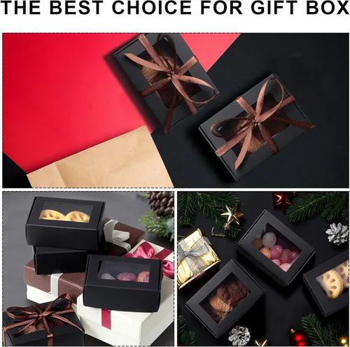 Miniatura 6 de Zonon 30 cajas de jabón para embalaje casero, mini cajas de regalo de papel kraft con ventana para panadería, dulces, jabón, embalaje de regalo