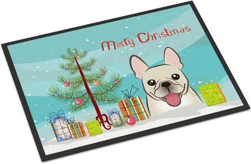 Miniatura 158 de Caroline's Treasures BB1616MAT - Tapete para puerta delantera de árbol de Navidad y sabueso afgano de 18 x 27 pulgadas, para interiores