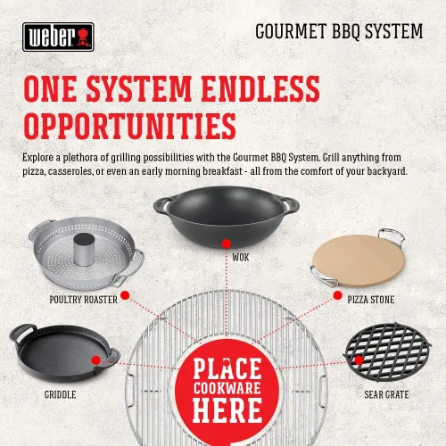 Miniatura 5 de Weber Plancha Parrilla del Sistema Gourmet BBQ, Negro