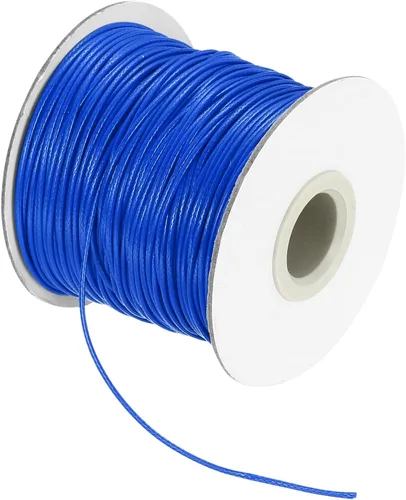Miniatura 56 de MECCANIXITY Cordón encerado de poliéster encerado de 0.020 in, cuerda de cera de 175 yardas para hacer pulseras, collares, cuentas, joyería y Negro