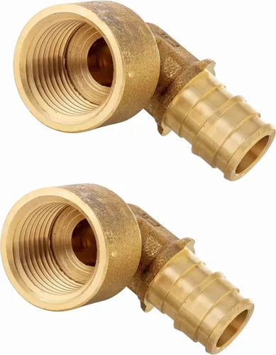 Miniatura 15 de Paquete de 2 accesorios de latón de expansión EFIELD Pex A de 1/2 x 1/2 pulgadas, codo hembra NPT para conexión de tubo Pex-A, ASTM F1960