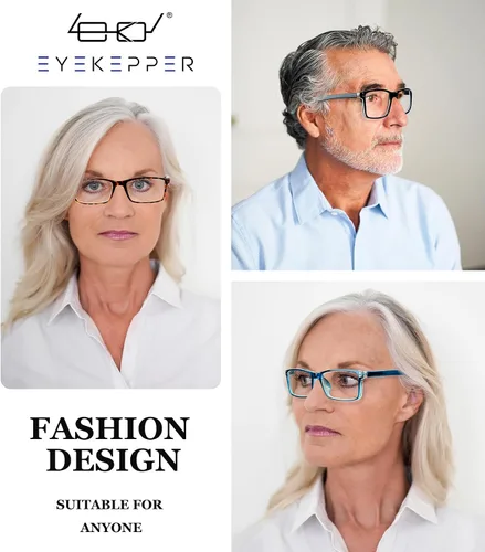 Miniatura 6 de Eyekepper Paquete de 5 lentes de lectura elegantes con bisagras de resorte de calidad para hombres y mujeres +0.00