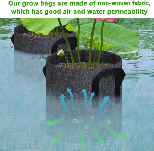 Miniatura 3 de DECOHS Paquete de 12 macetas acuáticas para estanque, macetas de tela reutilizables para plantas acuáticas, cestas de plantas de estanque 1 galón.