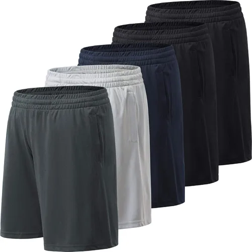 MCPORO Pantalones cortos deportivos para hombre con bolsillos de secado rápido para entrenamiento de gimnasio