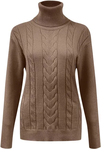 Miniatura 4 de Suéter de cuello alto falso para mujer, manga larga abombada, dobladillo derramado, moda de otoño, talla grande, suéter tipo túnica
